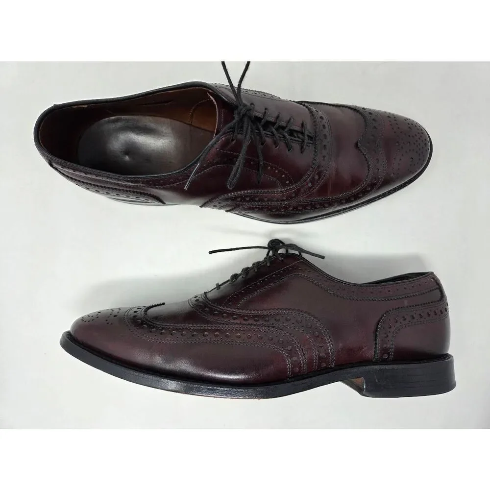 ALLEN EDMONDS MCALLISTER WINGTIP BROGUE MEDALLION TOE CORDOVAN OXFORD MENS 9.5 D